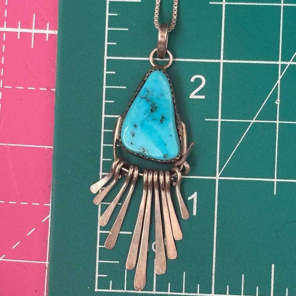 Navajo turquoise vintage J Manuelito sterling sil… - image 9