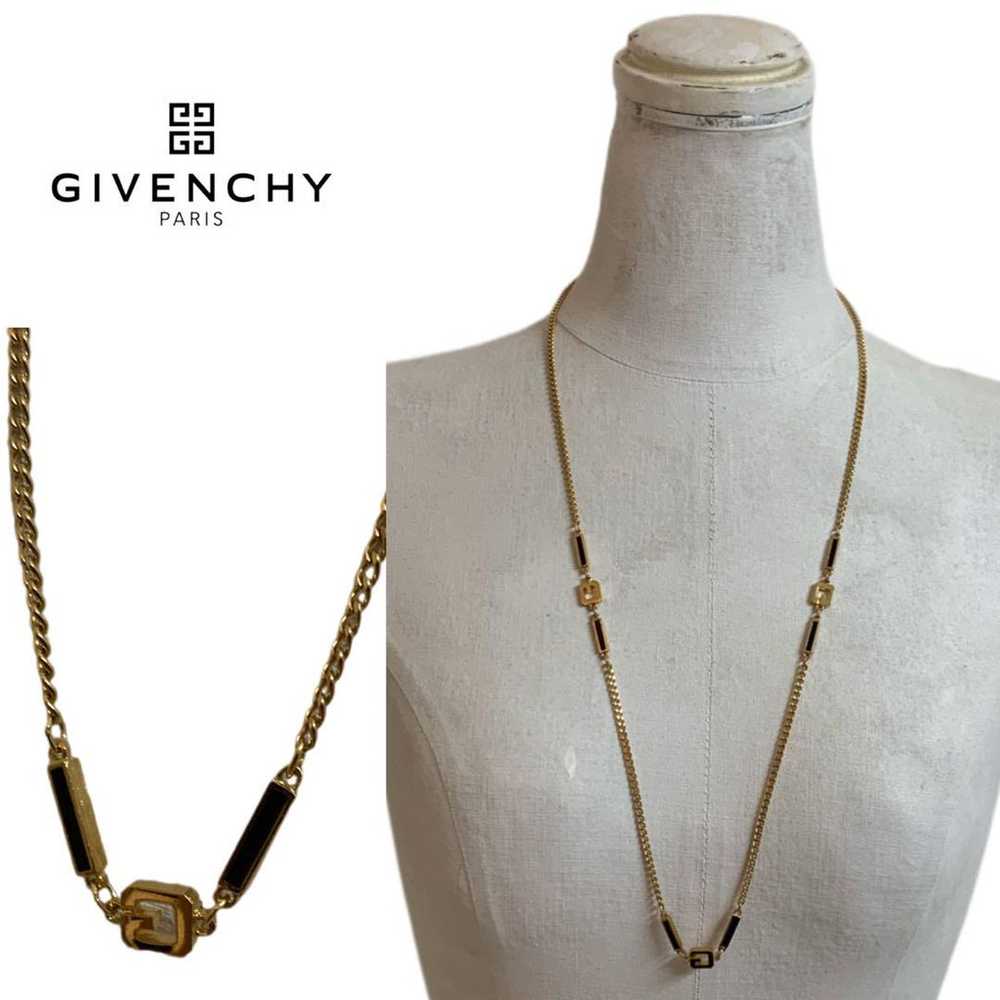 GIVENCHY PARIS VINTAGE 80s G Long Chain Necklace - image 1