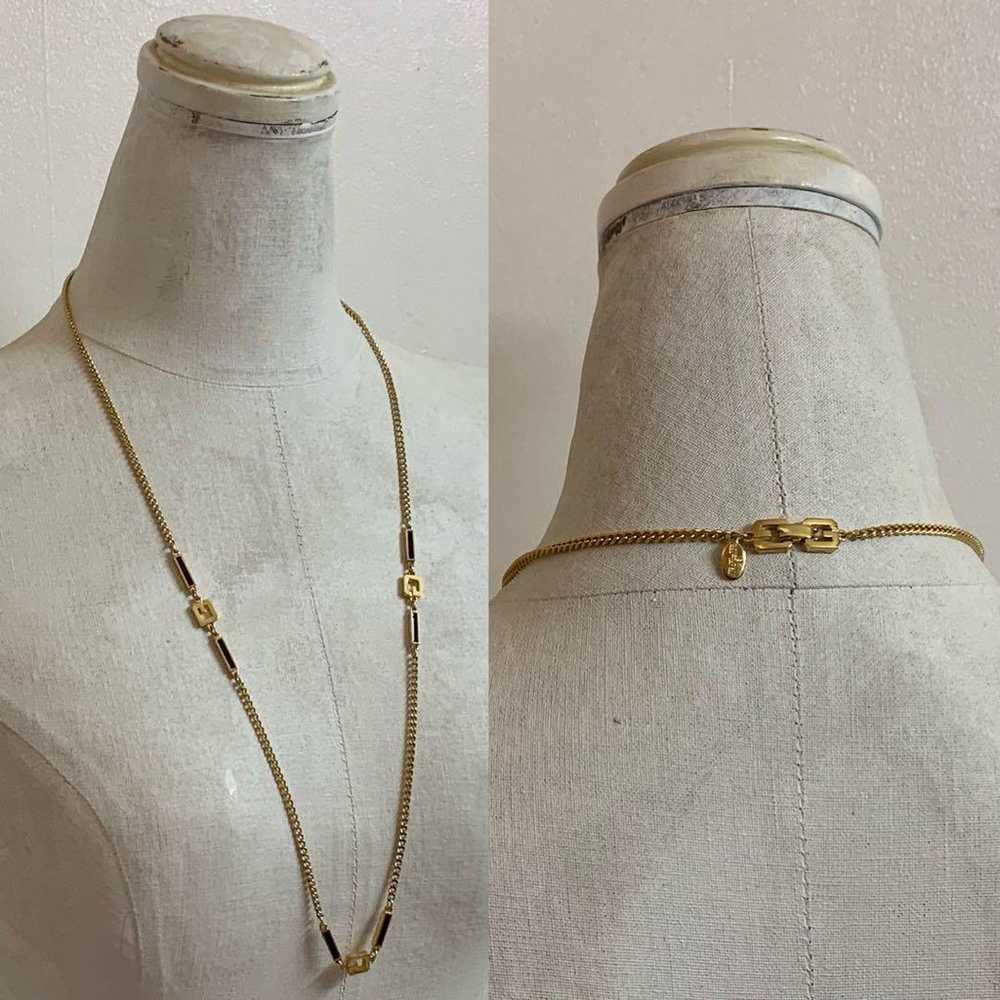 GIVENCHY PARIS VINTAGE 80s G Long Chain Necklace - image 2