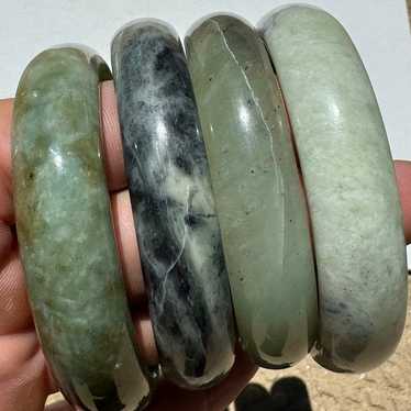 Vintage Jade Bangle Bracelets - Lot of 4