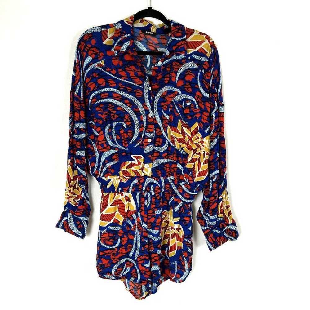 Desigual Stella Jean Long Sleeve Romper L Funky P… - image 1