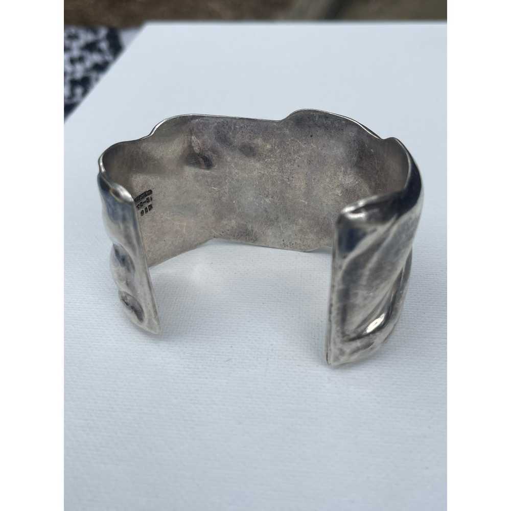 Vintage Sterling Silver Cuff Bracelet 101 Grams T… - image 4