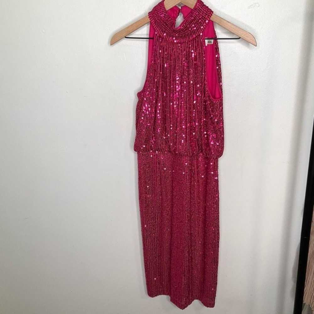 Eliza J Sequin Mock Neck Cocktail Dress - image 2