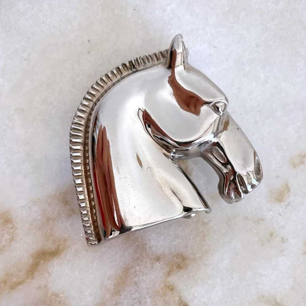 Super Rare Item ☆ HERMES Horse Shoe Brooch Silver… - image 1