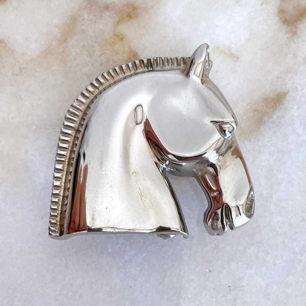 Super Rare Item ☆ HERMES Horse Shoe Brooch Silver… - image 2