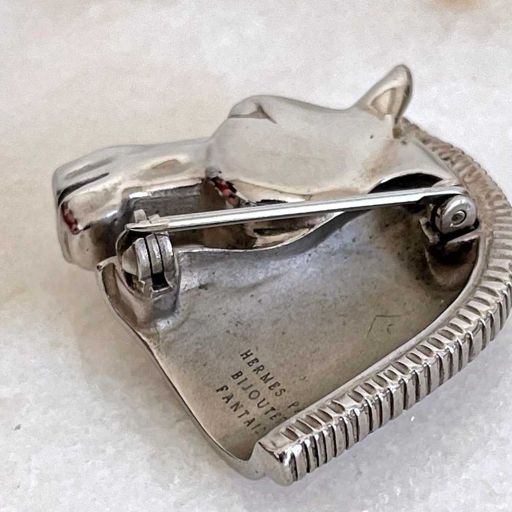 Super Rare Item ☆ HERMES Horse Shoe Brooch Silver… - image 5