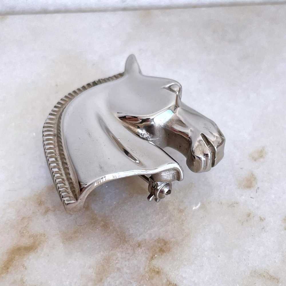 Super Rare Item ☆ HERMES Horse Shoe Brooch Silver… - image 7