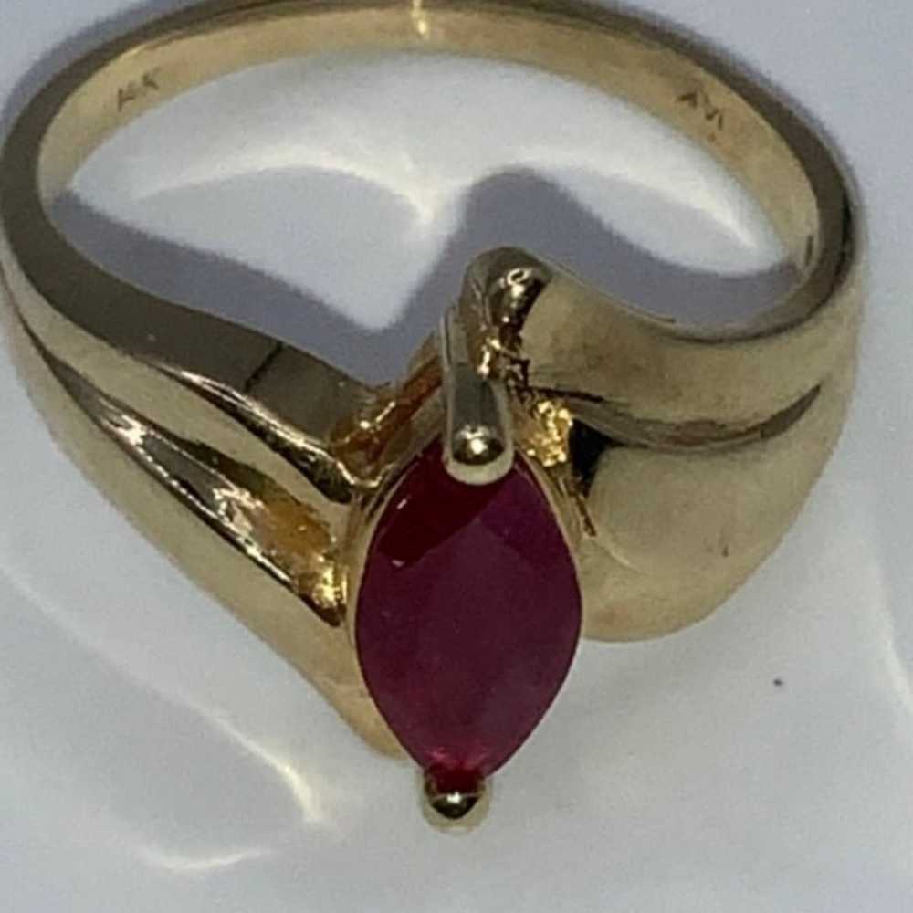 Ruby Ring 14K Vintage - image 7