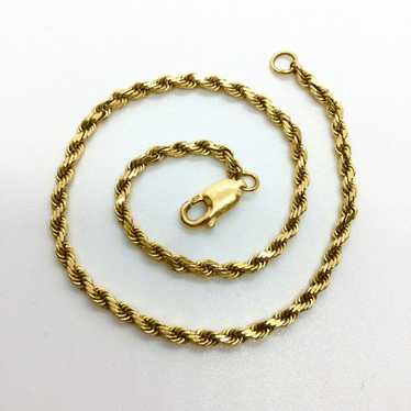 14K YELLOW GOLD ROPE CHAIN BRACELET