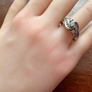 Vintage 14k White Gold .50ctw Diamond Ring Sz 7.25 - image 1