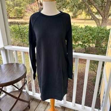 Athleta Black Snappy Sweatshirt Dress