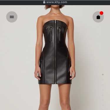 Khy Faux Leather Strapless Mini Dress