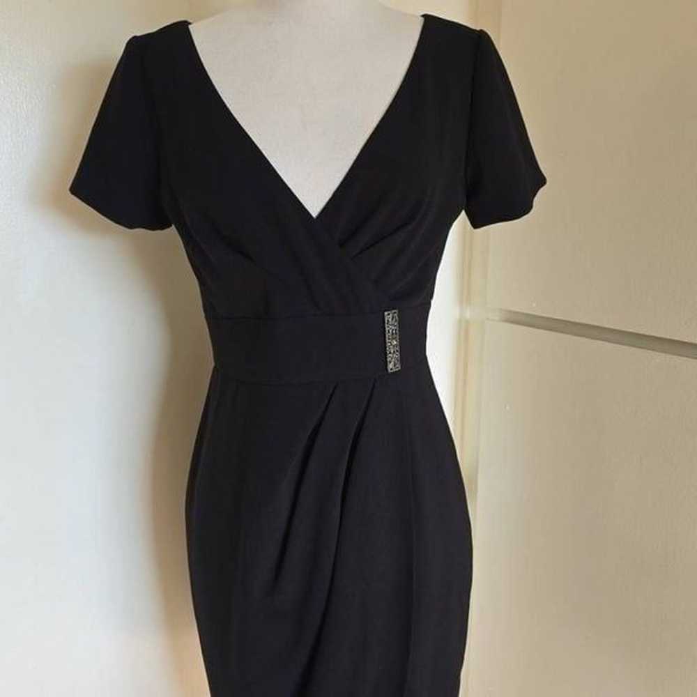 Ellen Tracy black faux wrap cocktail dress, EUC, … - image 3