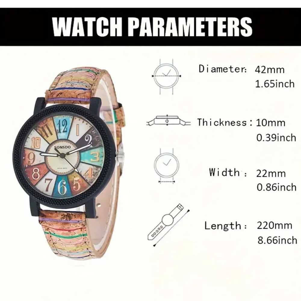 Women Wooden Wrist Quartz Watches Vintage Bohemia… - image 2