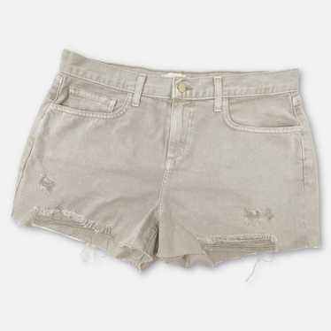 L'Agence L’Agence Audrey Cut Off Cotton Shorts Mid