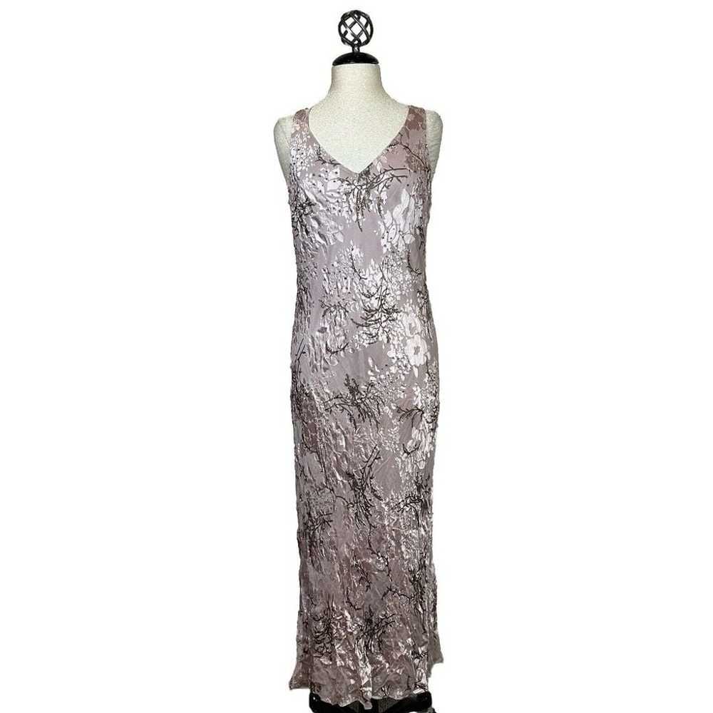 Vtg Adini Devore Dress Sz L Velvet Burnout Fairy … - image 1