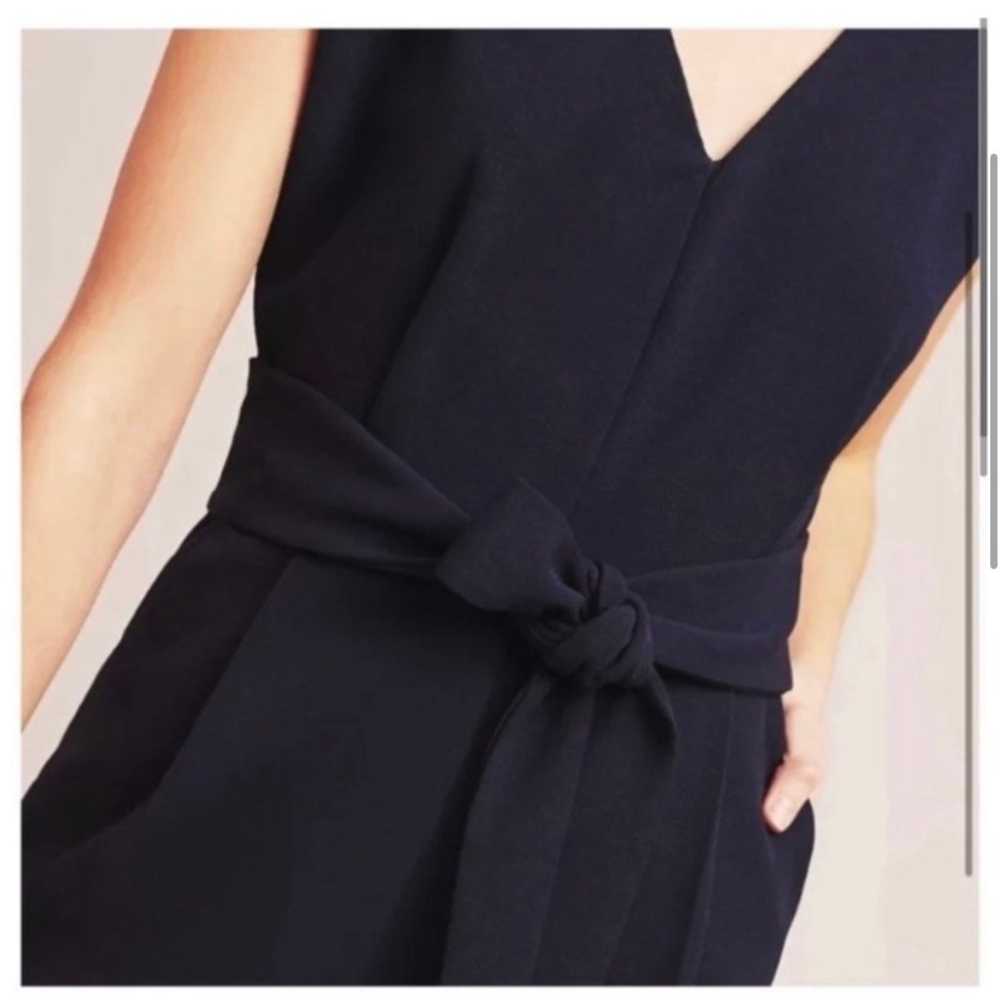 ANTHROPOLOGIE BLACK TIE FRONT JUMPSUIT SMALL - image 5