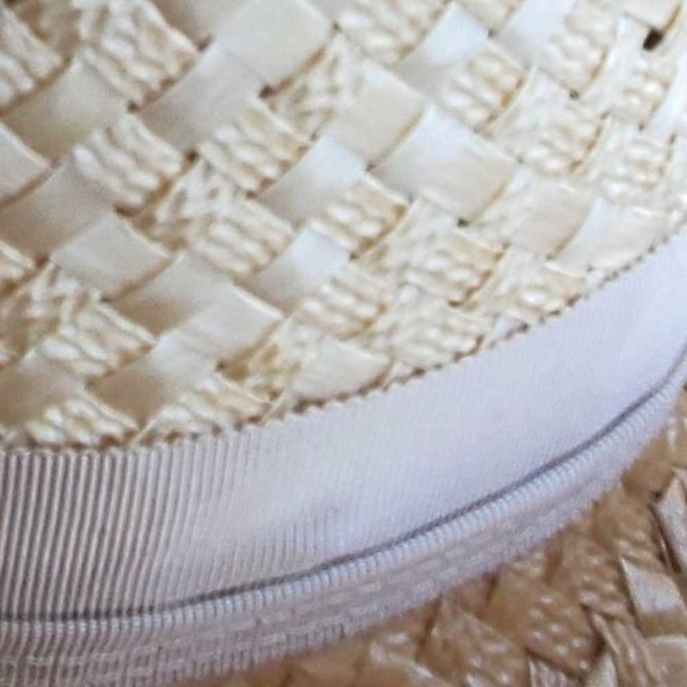 Vintage Straw Hat 60s Bucket Woven Women Beige Ra… - image 9