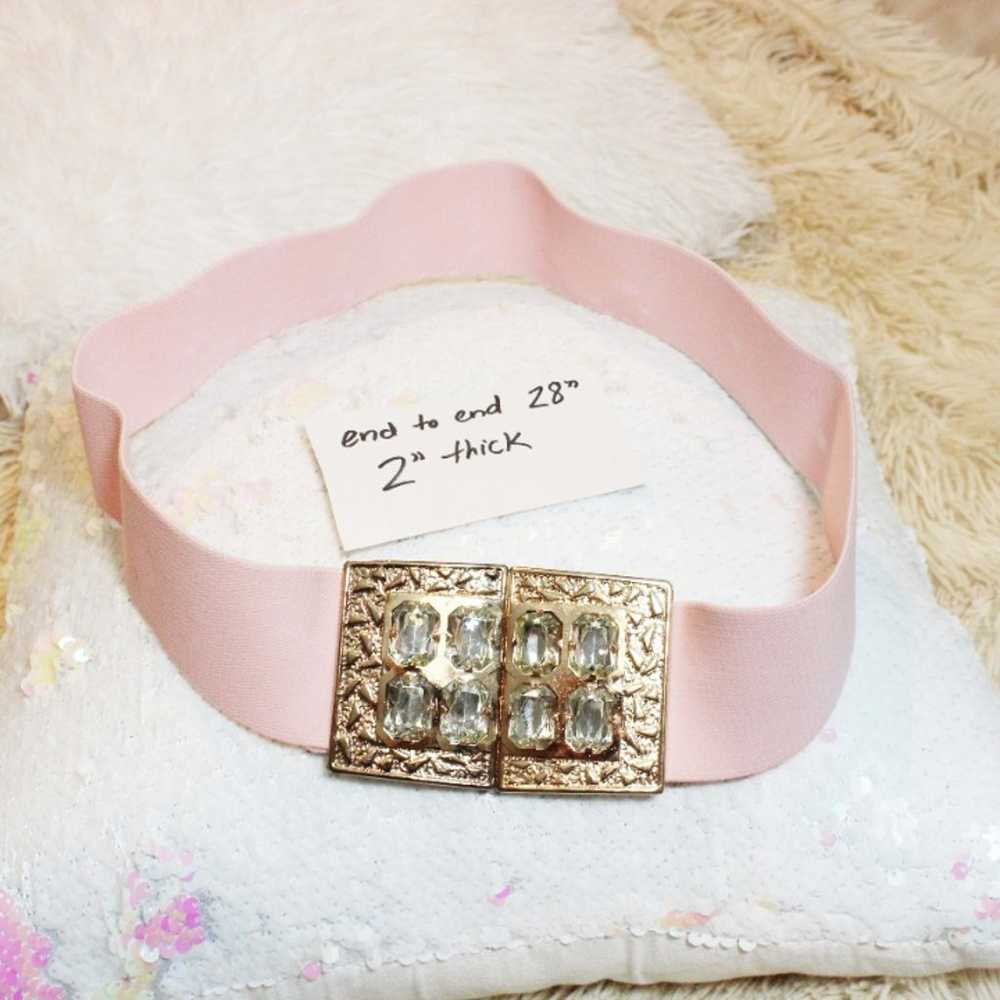 Vintage ShowStopper Bling Bubblegum Pink Gold Rhi… - image 3