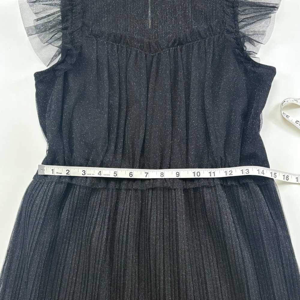 All Saints Perri Metallic Tulle Dress Size 6 Blac… - image 11