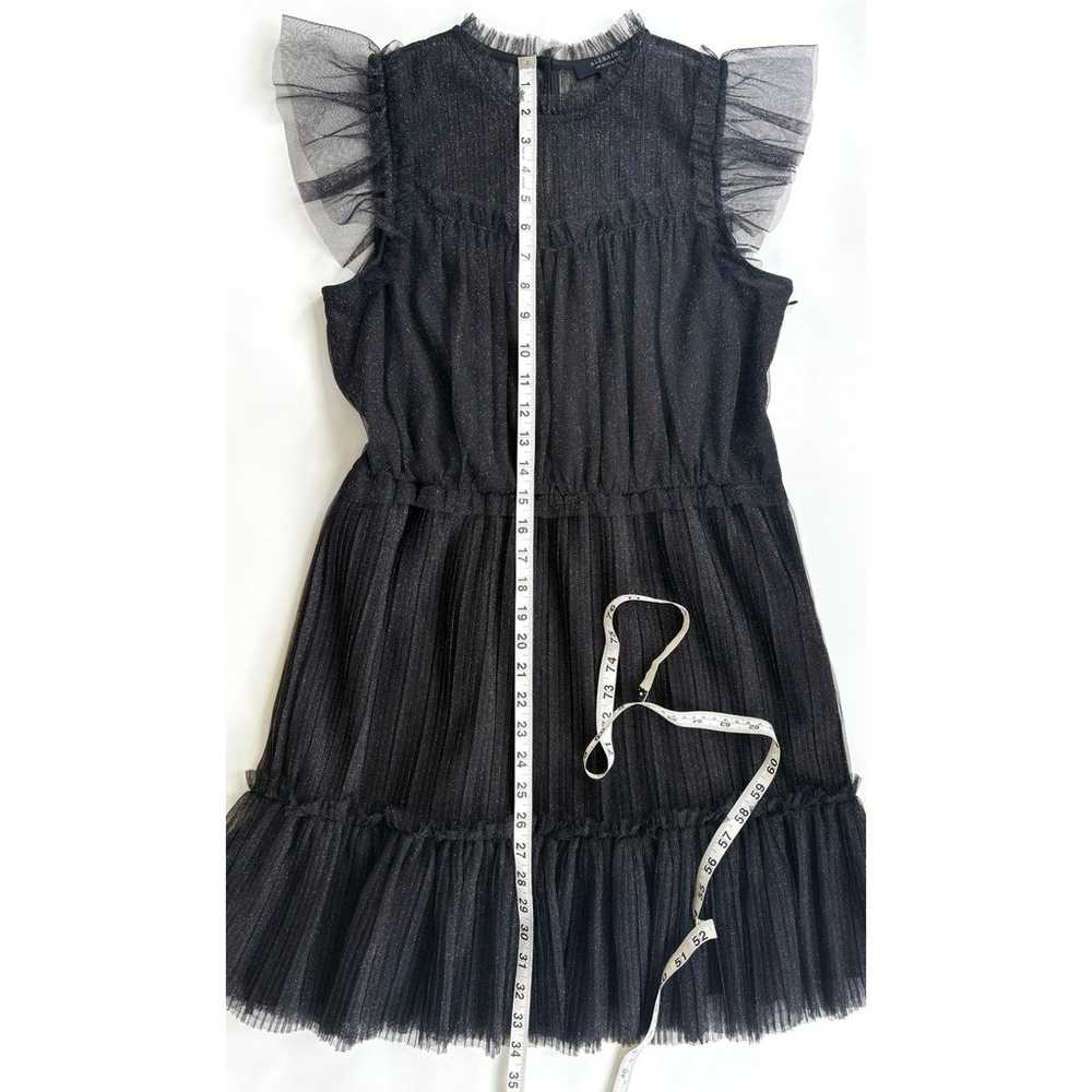 All Saints Perri Metallic Tulle Dress Size 6 Blac… - image 12