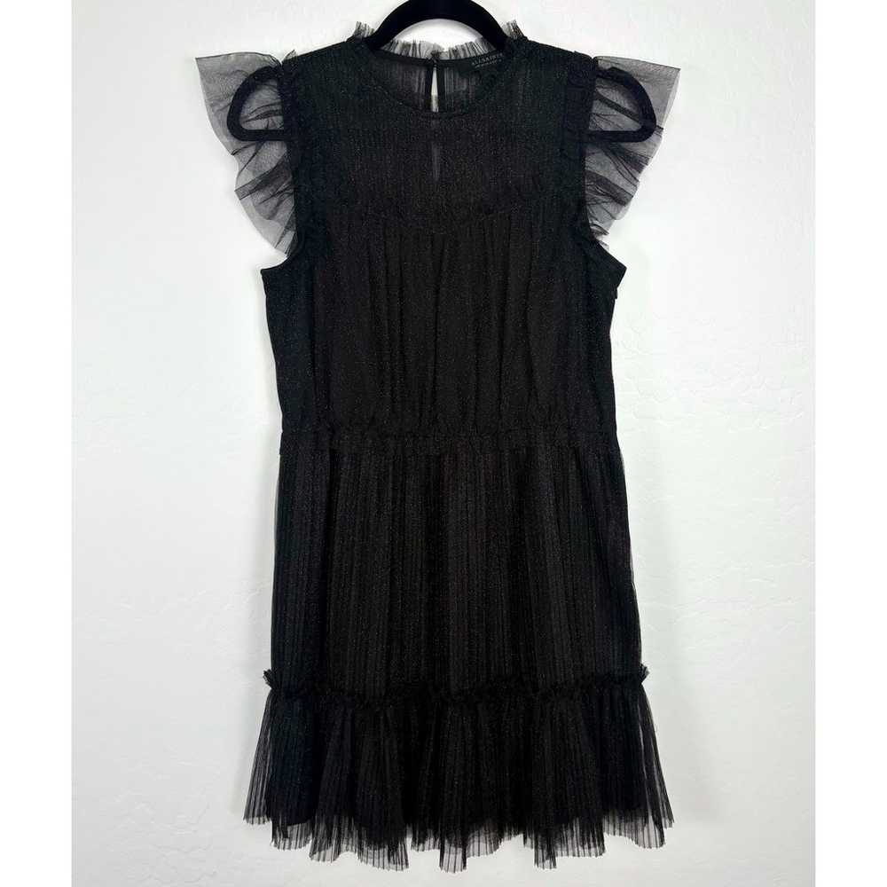 All Saints Perri Metallic Tulle Dress Size 6 Blac… - image 2