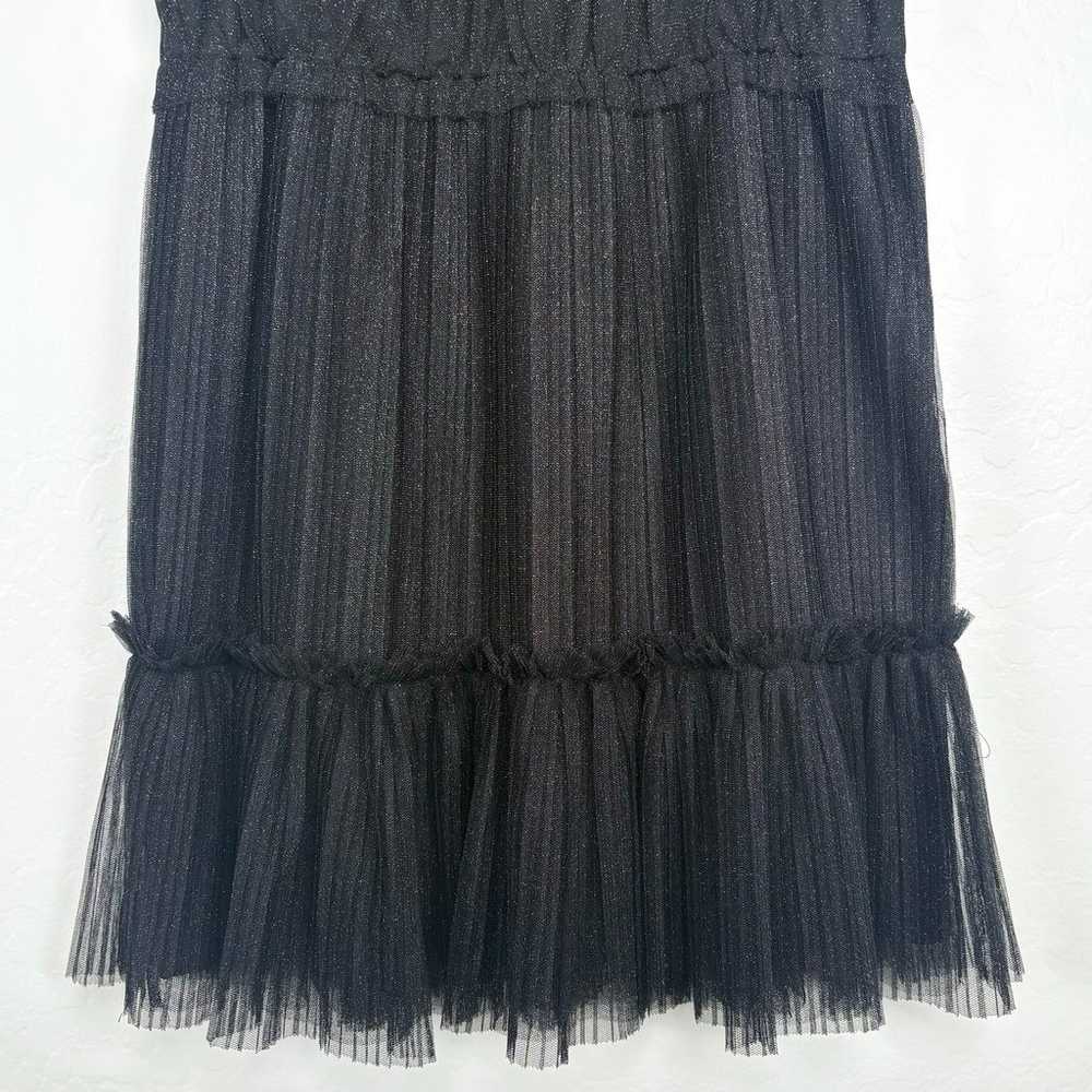 All Saints Perri Metallic Tulle Dress Size 6 Blac… - image 4