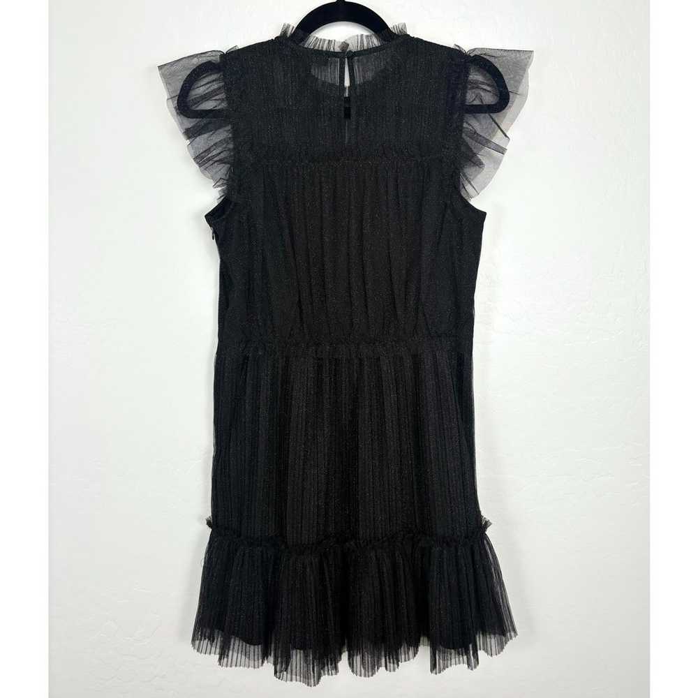 All Saints Perri Metallic Tulle Dress Size 6 Blac… - image 5