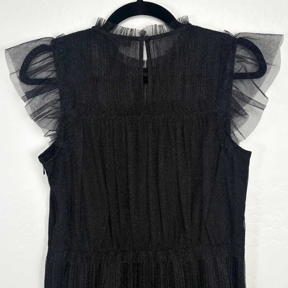 All Saints Perri Metallic Tulle Dress Size 6 Blac… - image 6