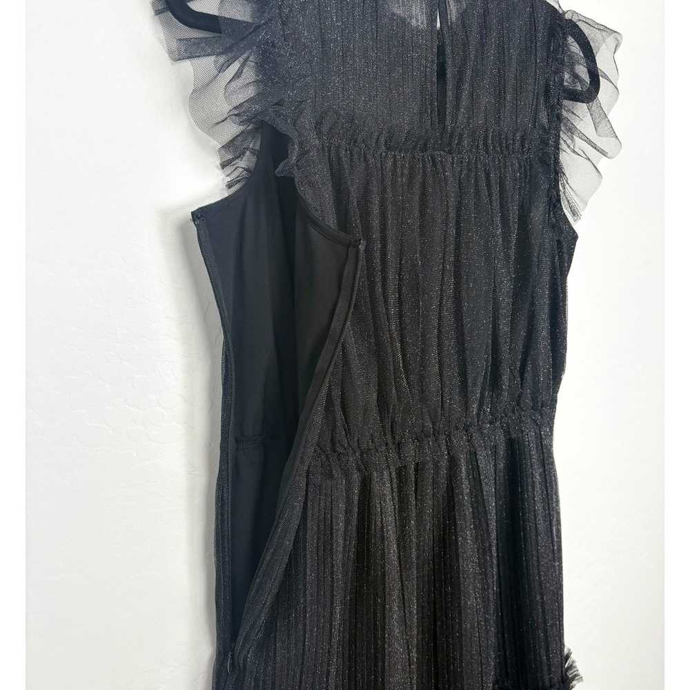 All Saints Perri Metallic Tulle Dress Size 6 Blac… - image 8