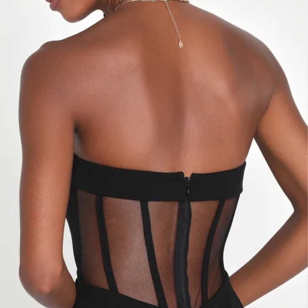 Lulus Iconic Arrival Black Strapless Bustier Merm… - image 4