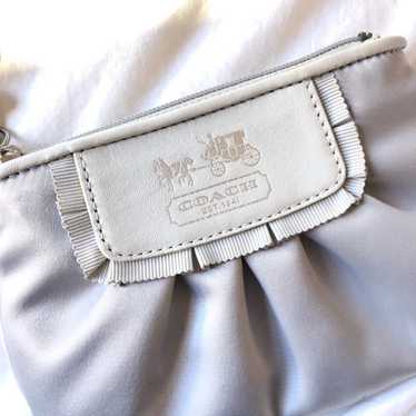 COACH Satin Silver Wristlet Coin Purse