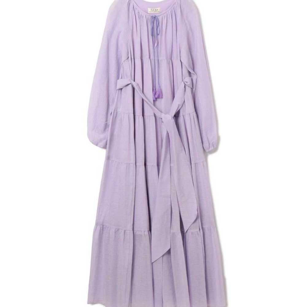 FLICKA × 23 Ward Long Tiered Dress Purple Fluffy … - image 10