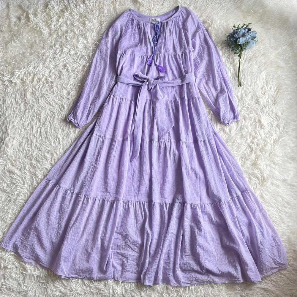 FLICKA × 23 Ward Long Tiered Dress Purple Fluffy … - image 1