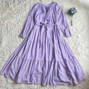 FLICKA × 23 Ward Long Tiered Dress Purple Fluffy … - image 1