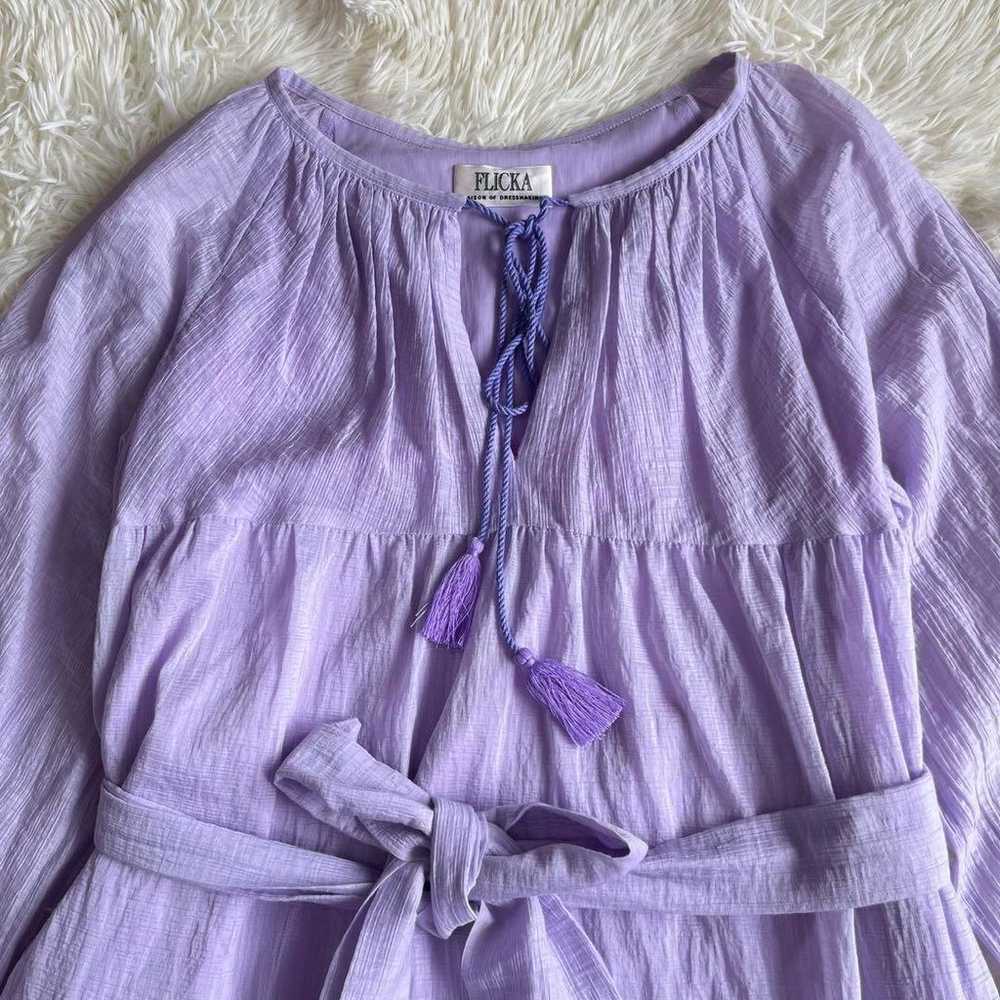 FLICKA × 23 Ward Long Tiered Dress Purple Fluffy … - image 5