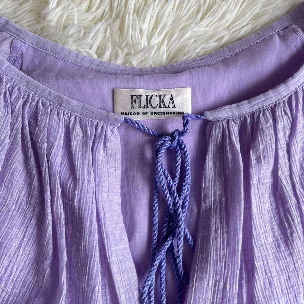 FLICKA × 23 Ward Long Tiered Dress Purple Fluffy … - image 6