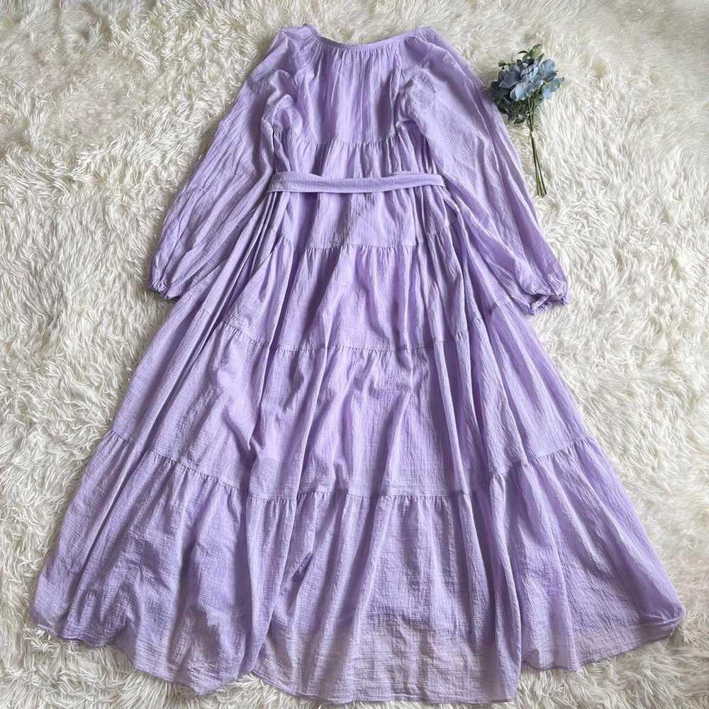 FLICKA × 23 Ward Long Tiered Dress Purple Fluffy … - image 9