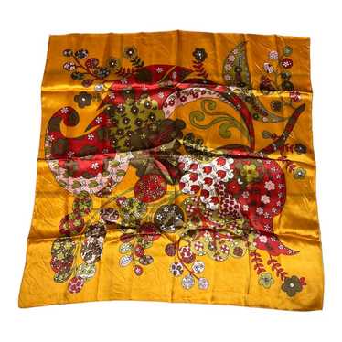 Vintage 70s style bright paisley floral Scarf - image 1