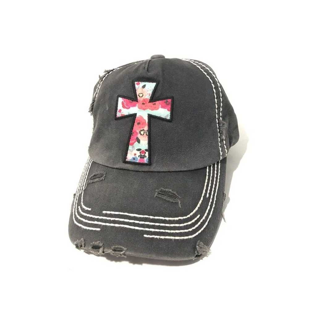 Kbethos Vintage Women’s Floral Cross Hat- Black D… - image 4