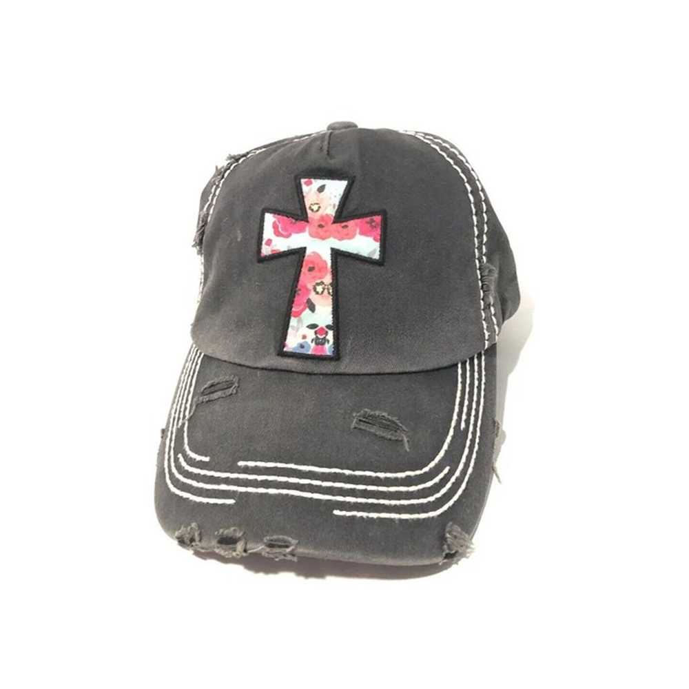 Kbethos Vintage Women’s Floral Cross Hat- Black D… - image 5