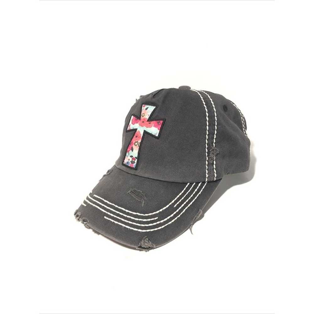 Kbethos Vintage Women’s Floral Cross Hat- Black D… - image 8