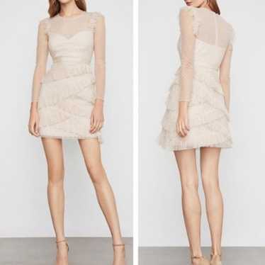 BCBGMAXAZRIA Pleated Tulle Mini Dress in Regal Ch… - image 1