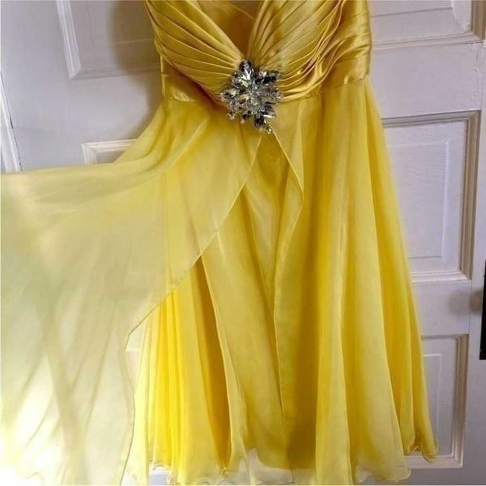 Sherri Hill Yellow Beaded Short Dress - image 4