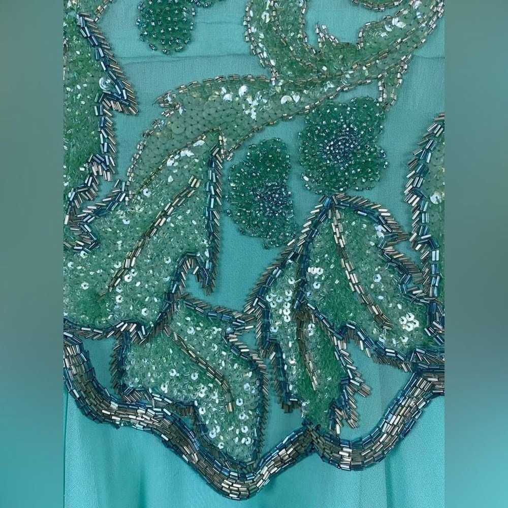 Lillie Rubin Vintage Heavy Beaded Dress 12 Green … - image 3