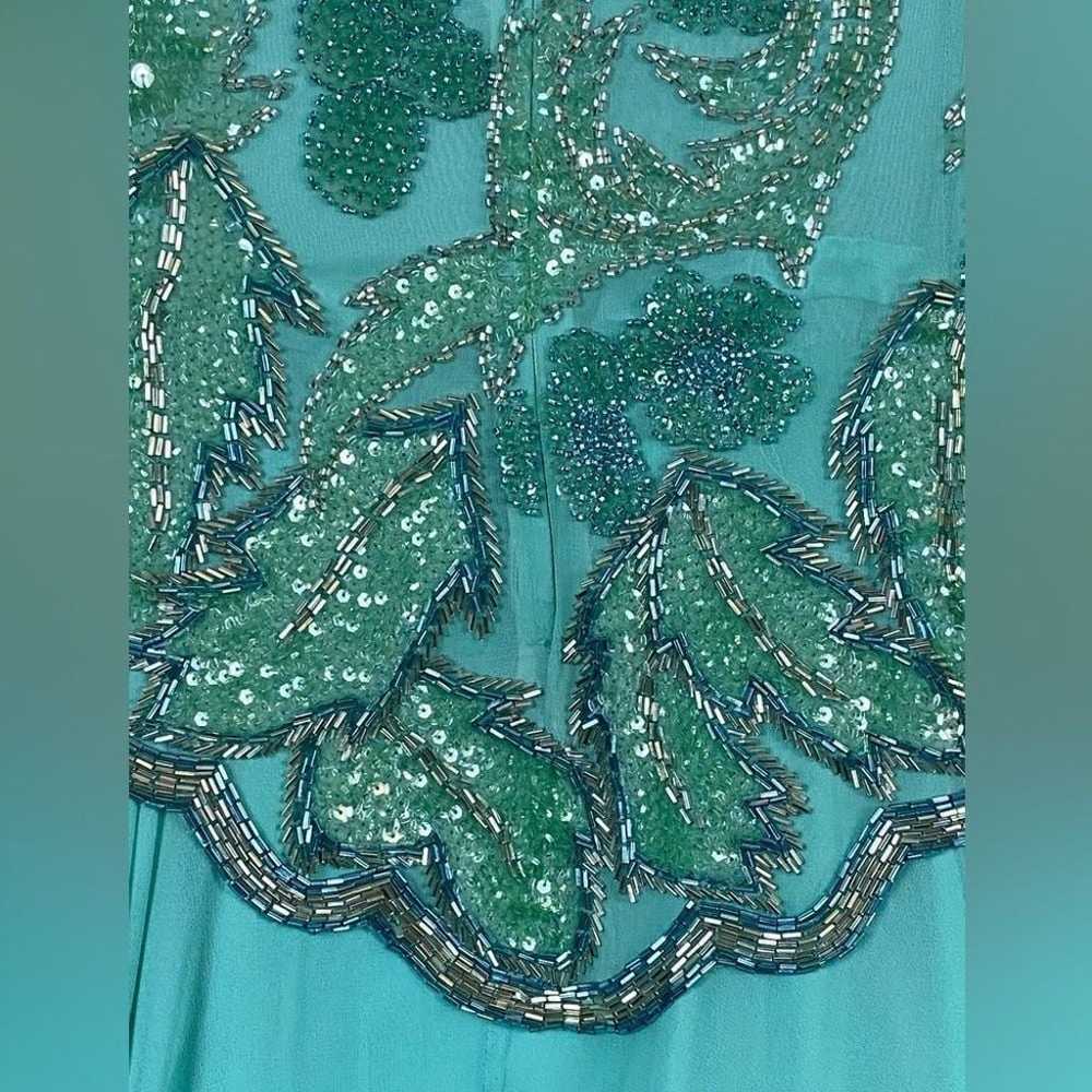 Lillie Rubin Vintage Heavy Beaded Dress 12 Green … - image 7