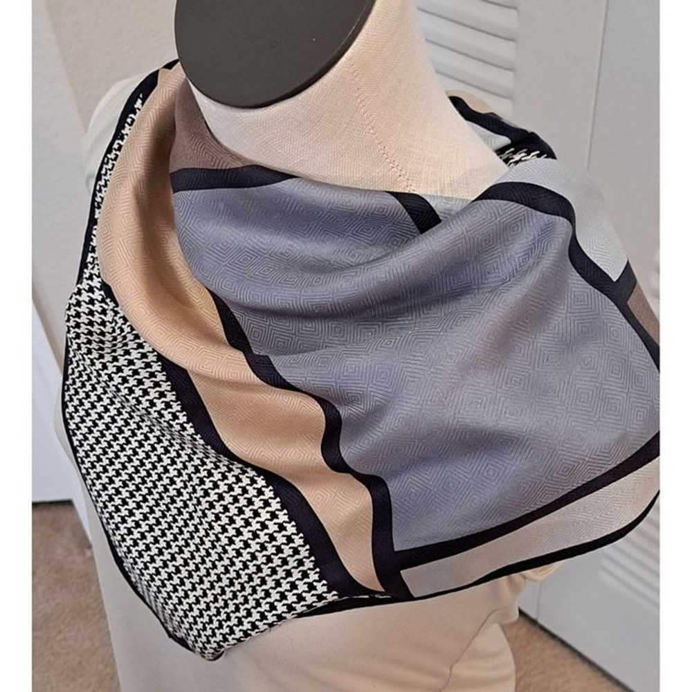 Vintage Hiroko Koshino Geometric Silk Scarf - Mad… - image 6