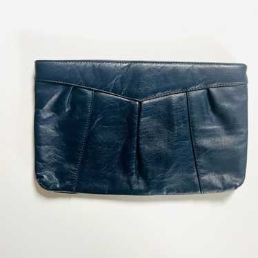 Vintage Navy Blue Clutch Wallet Purse Bag - image 1