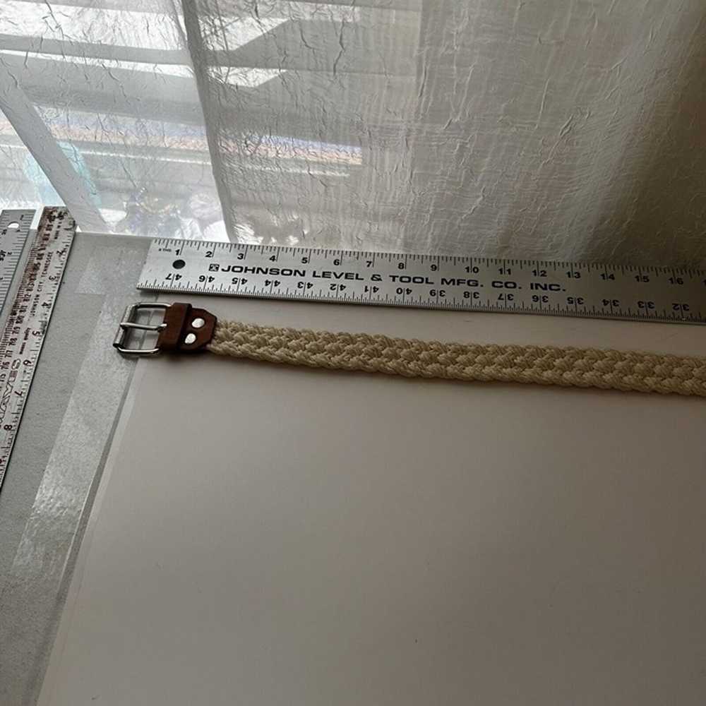 Vintage Womens Macrame and Leather Belt Size Small - image 2