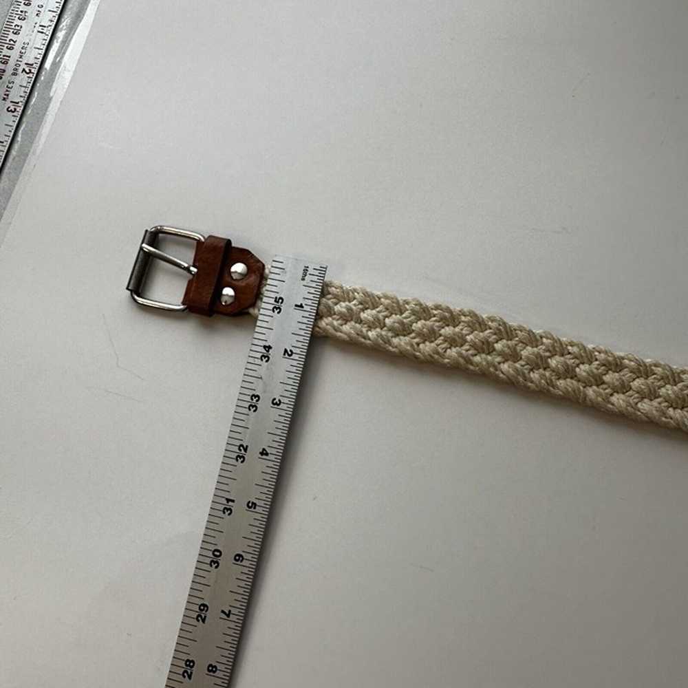 Vintage Womens Macrame and Leather Belt Size Small - image 4